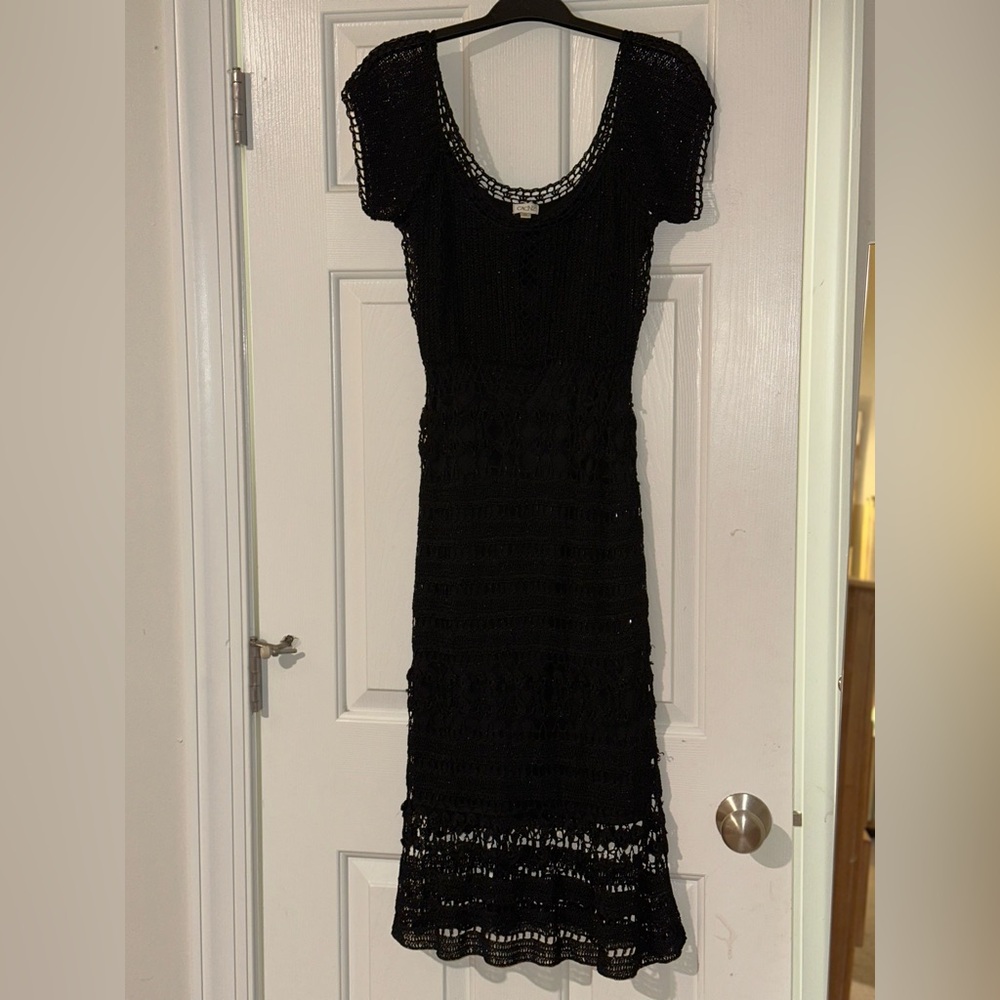 Vintage Cache beaded crochet dress